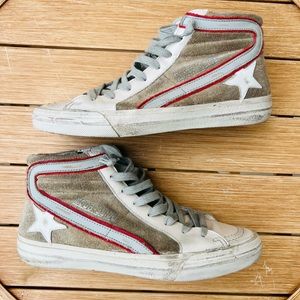 Golden Goose SLIDE high top distressed sneakers size 38
